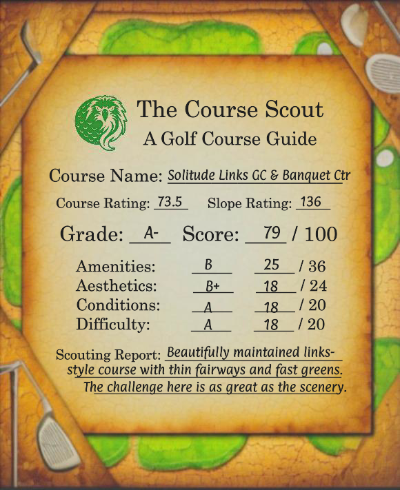 Course Scout Review of Solitude Links GC & Banquet Center
